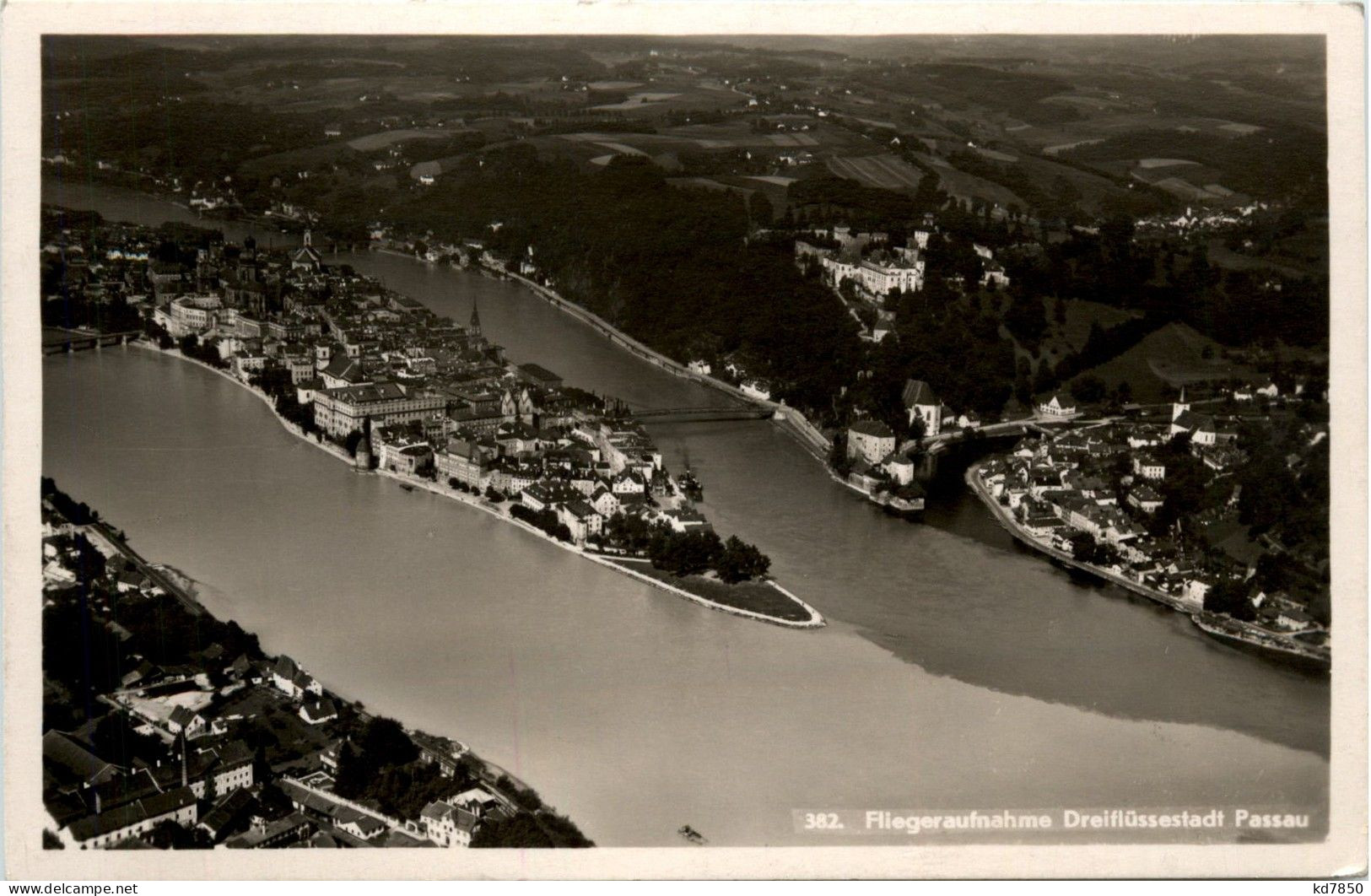 Passau/Bayern - Passau, Fliegeraufnahme Dreiflüssestadt - Passau