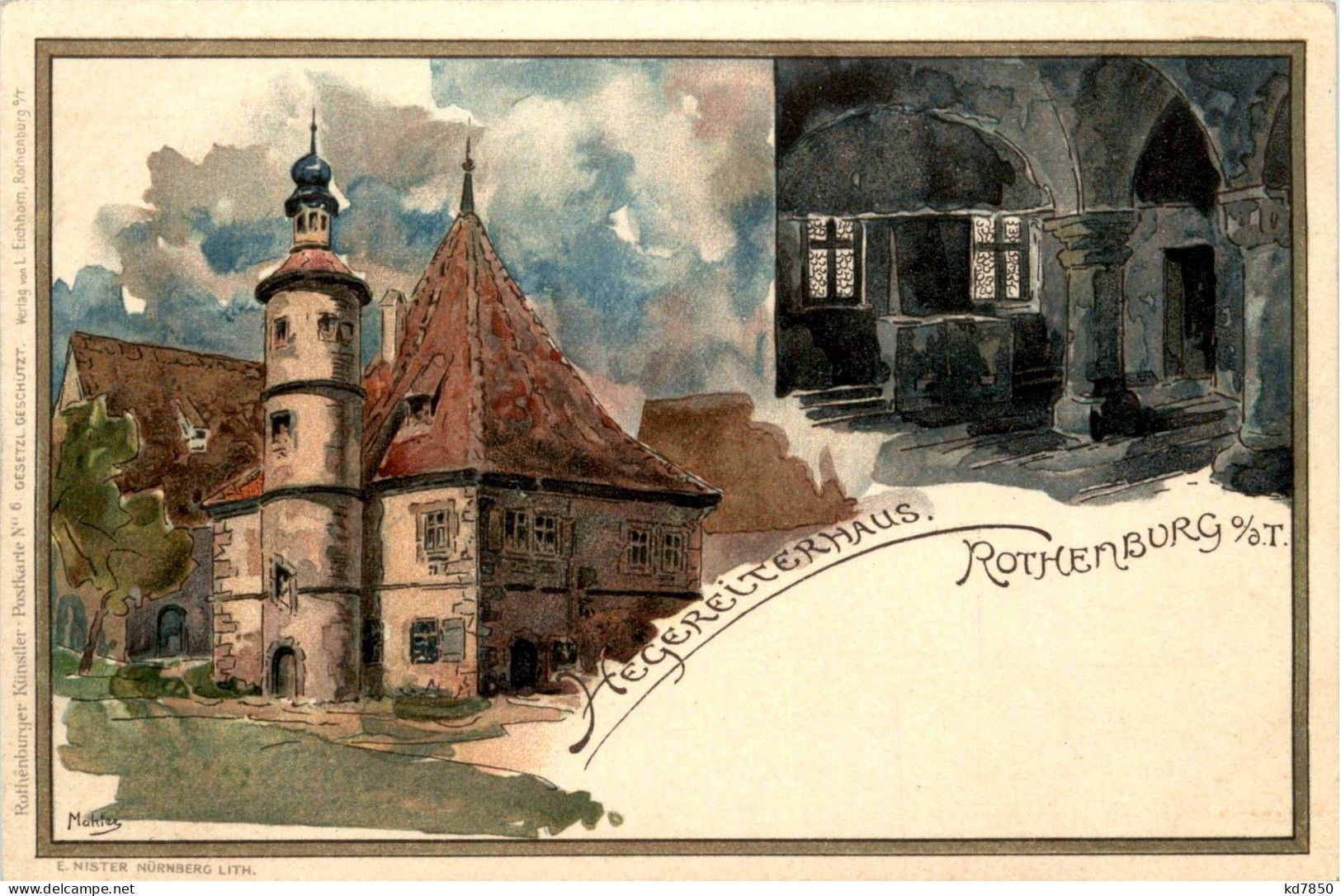 Hegereiterhaus Rothenburg - Litho - Rothenburg O. D. Tauber