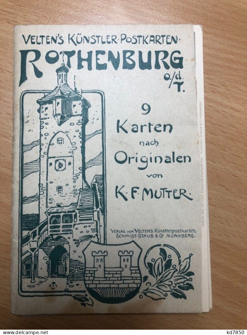 9 Künstlerkarten K. F. Mutter - Rothenburg Od T - Rothenburg O. D. Tauber