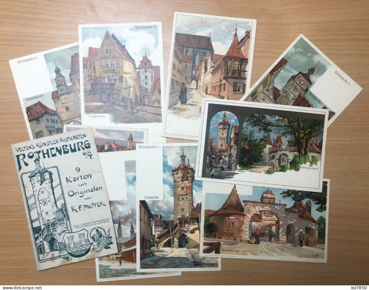 9 Künstlerkarten K. F. Mutter - Rothenburg Od T - Rothenburg O. D. Tauber