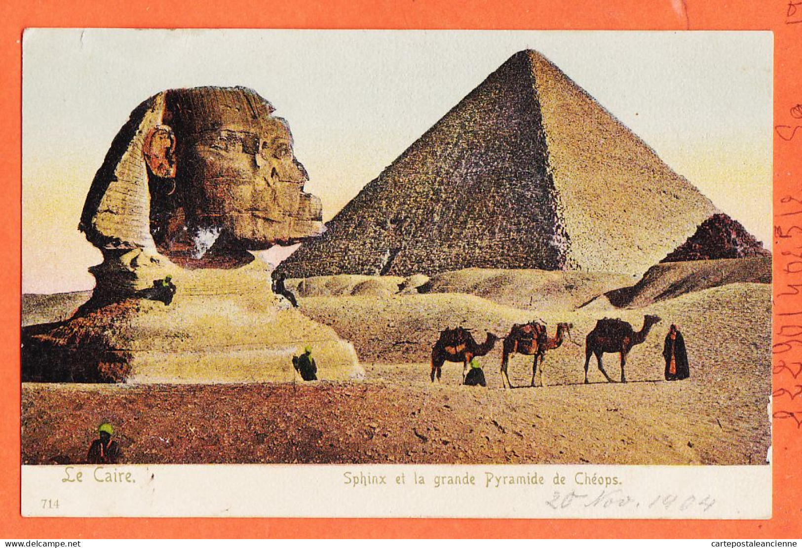 21978 / ⭐ LE CAIRE ◉ Sphinx Grande Pyramide CHEOPS ◉ Marie SEITER Versailles Souvenir Bapteme Paul Emile 23 Avril 1905 - Kairo