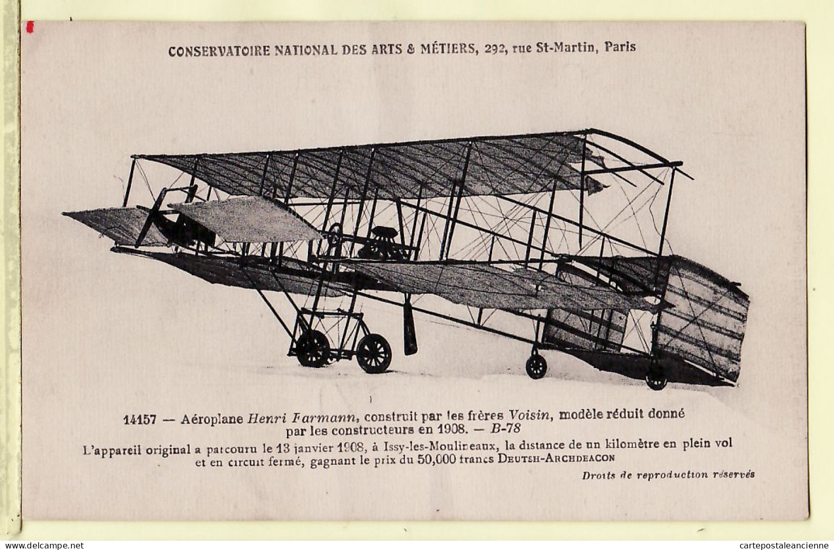 21666 / ⭐ Aeroplane FARMANN Construits Frères VOISINS COonservatoire National Arts Metiers / BONCHETAL 14157 Cpavion - ....-1914: Precursori