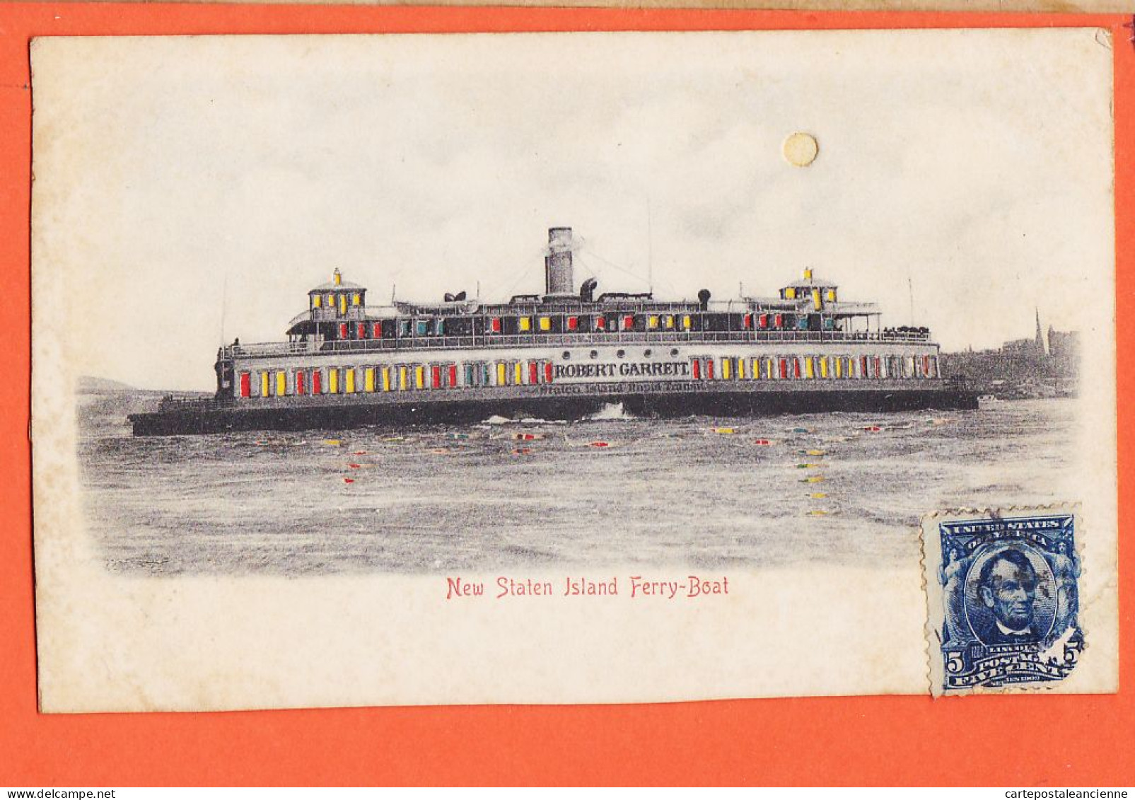 21582 / ⭐ ♥️  Carte Système Relief STATEN ISLAND N-York City New Ferry-Boat Robert GARRETT 1900s De Louis ALBY De Soual - Ferries