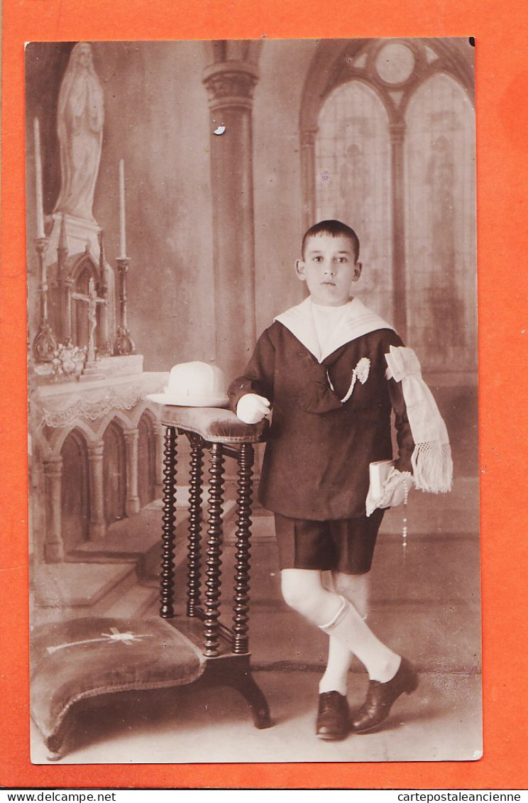 21722 / ⭐ ♥️ ORAN Algérie 5 Juin 1930 Souvenir De Première Communion LOPEZ Dominique Carte-Photo PARIS Rue Poincaré ORAN - Hommes