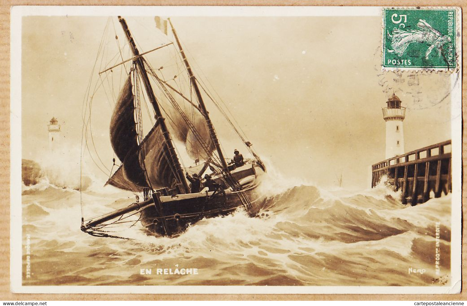 21595 / ⭐ En Relache Entrée Voilier De Pêche Pêcheur Cpbat 1910s à Louise SIMONIN Couvent Immaculée Conception Lourdes - Sailing Vessels