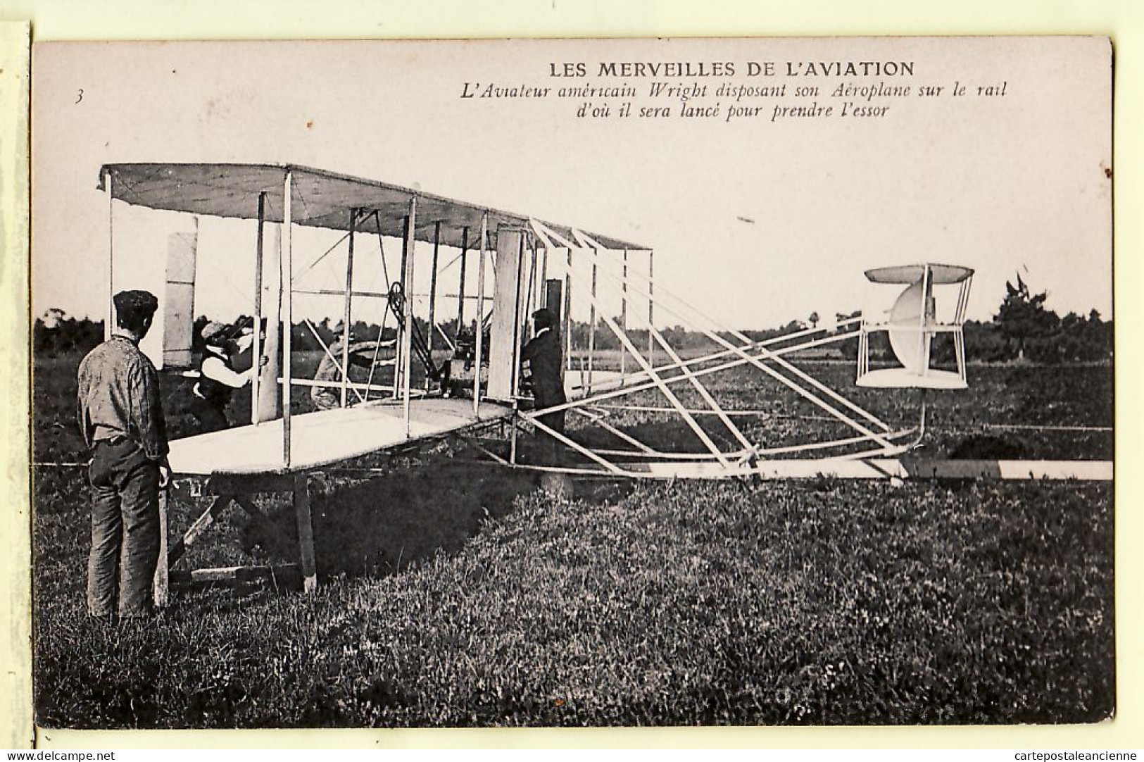 21669 / ⭐ AUVOURS Sarthe Aviateur Américain WRIGHT Aéroplane Sur RAIL Lancé Pour Son Envol MERVEILLES AVIATION - ....-1914: Vorläufer