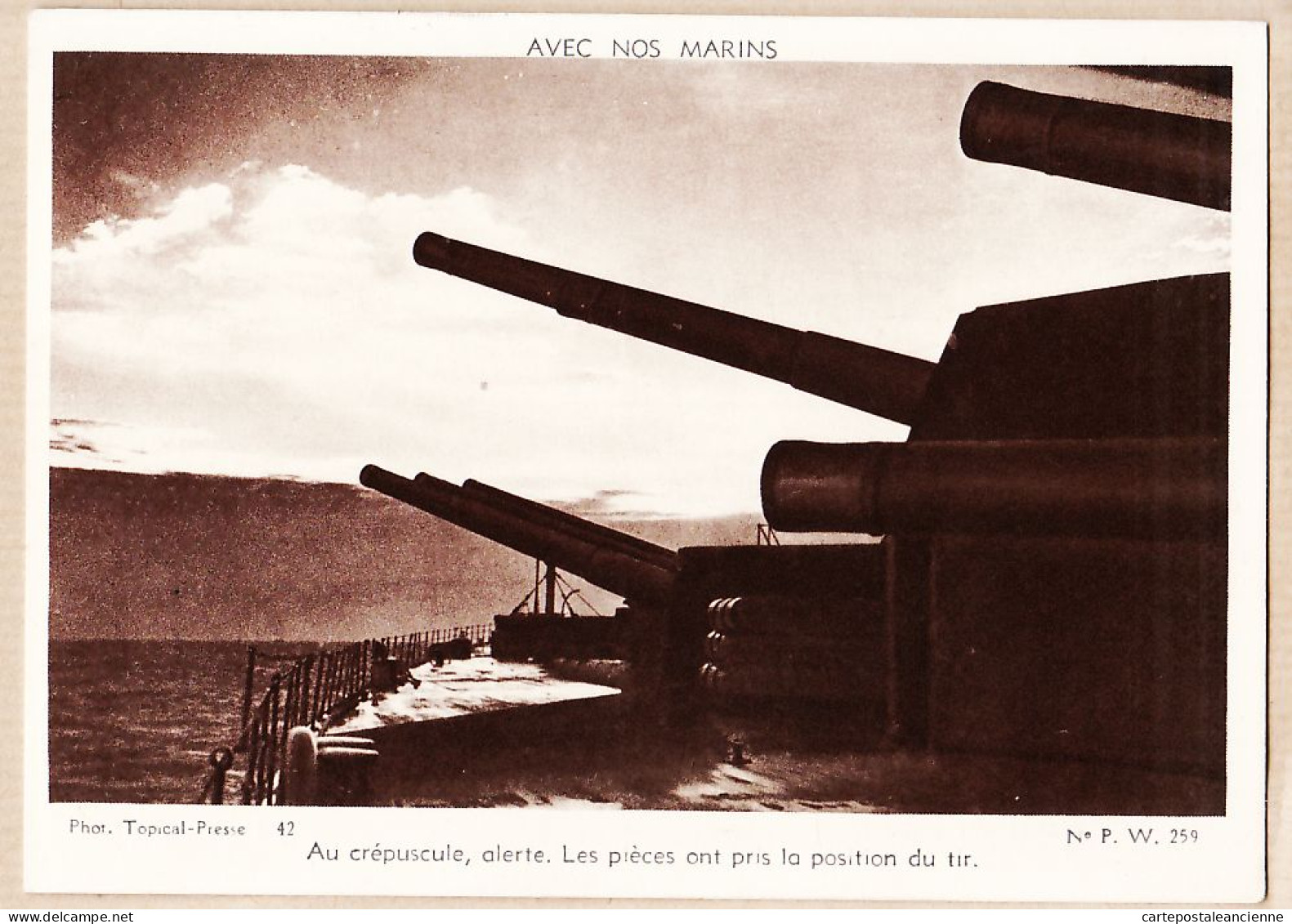 21549 / ⭐ WW2 With The FRENCH BLUE-JACKETS Guns Firing Position Avec Nos MARINS 1940s Photo TOPICAL PRESSE 42 - Oorlog