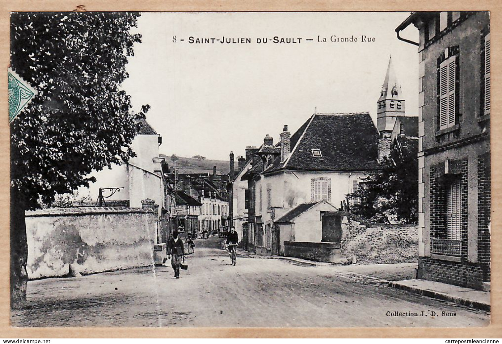 21826 / ⭐ SAINT-JULIEN-du-SAULT Yonne La Grande-Rue 1920s à SAINT-HILAIRE Chez De La BARRE St-Servan - Saint Julien Du Sault