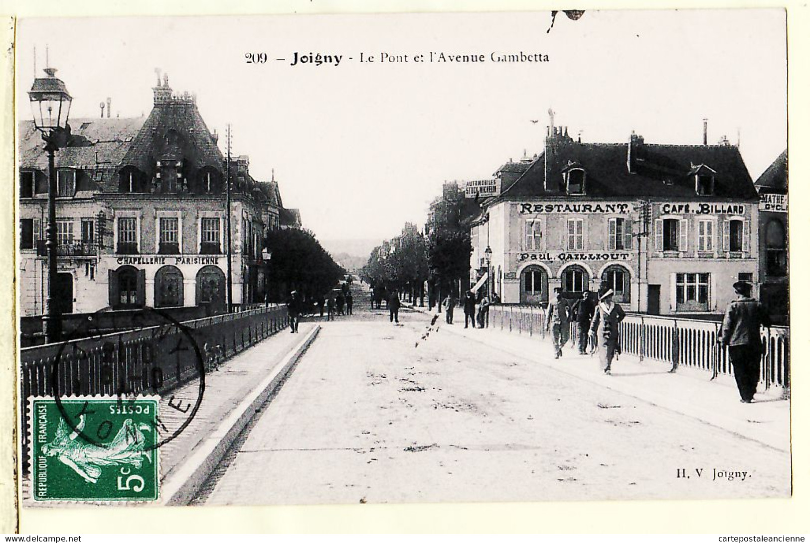 21809 / ⭐ JOIGNY 89-Yonne Billard Hotel Marine GAILLIOUT Le Pont Avenue GAMBETTA 1912 à SCHMITT Rue Cloche Fontainebleau - Joigny