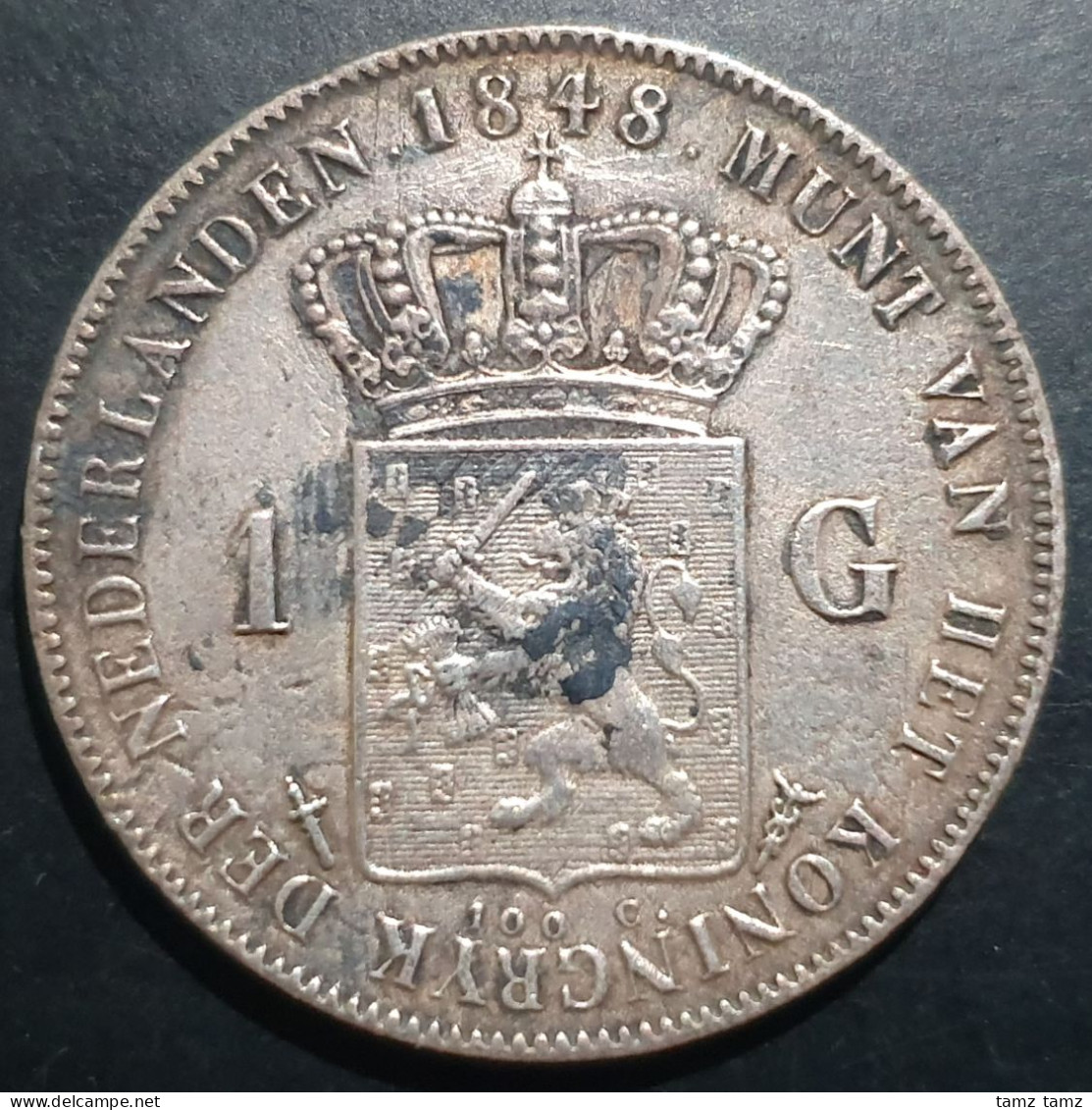 Netherlands 1 Gulden William Willem II 1848 VF - 1840-1849 : Willem II