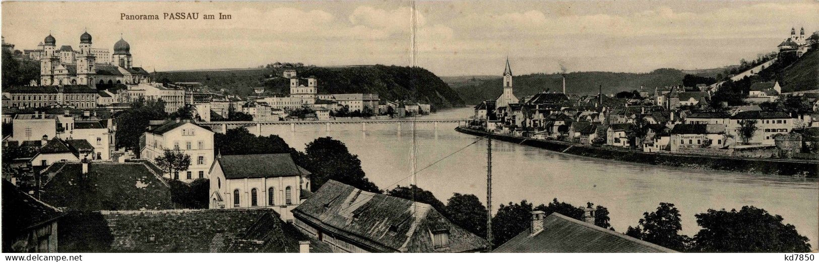 Passau/Bayern - Panorama Am Inn (Klappkarte) - Passau