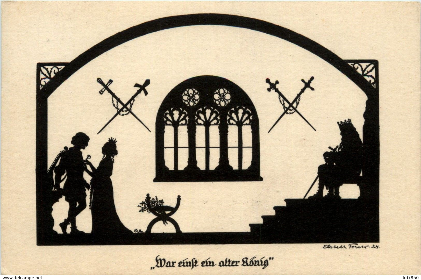 Scherenschnitt - Künstelrkarte Forck - Scherenschnitt - Silhouette