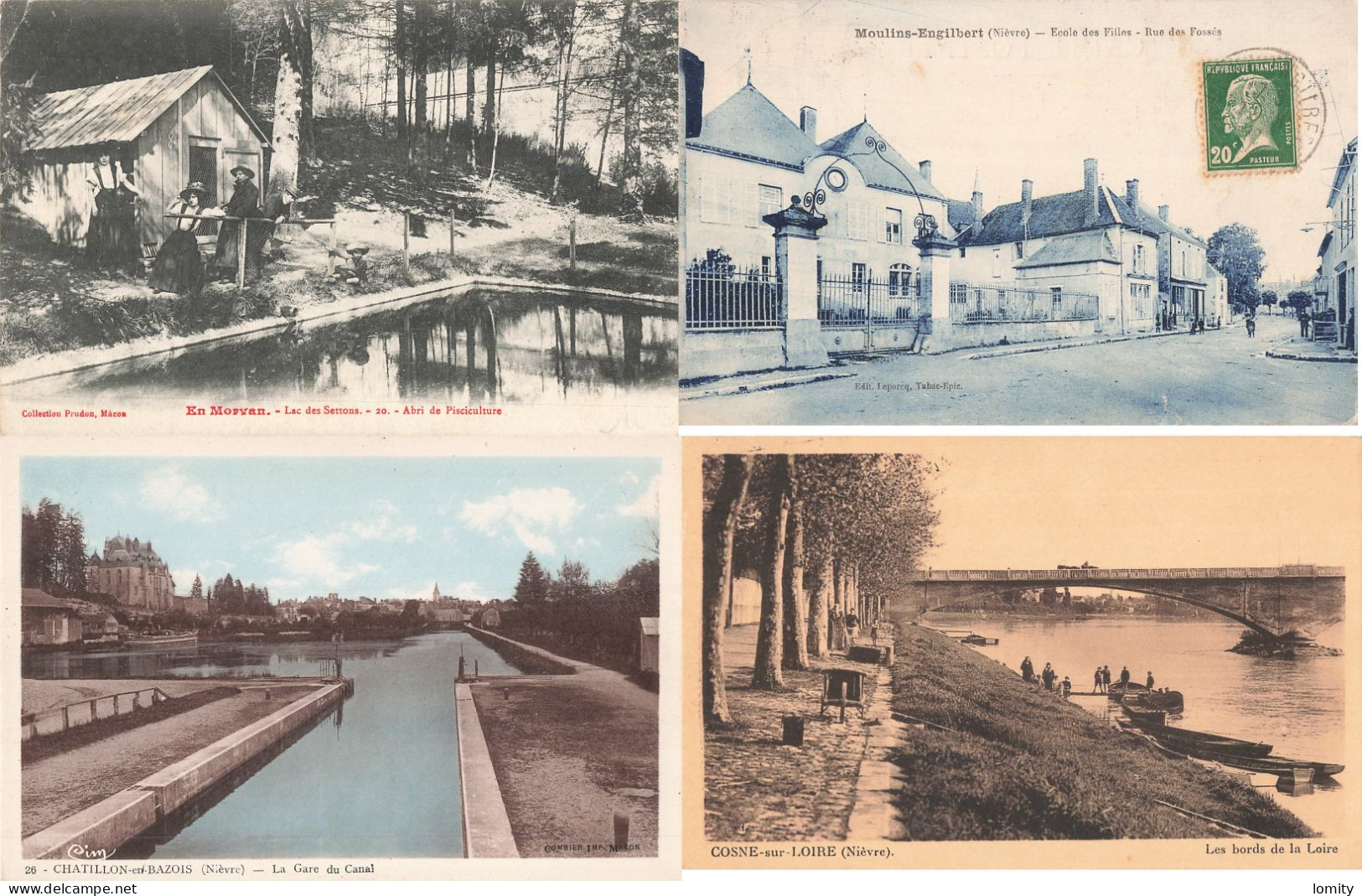 Destockage Lot De 36 Cartes Postales CPA Nievre Lac Settons Moulins Engilbert Chatillon Bazois Cosne Dornes Corbigny - 5 - 99 Postkaarten