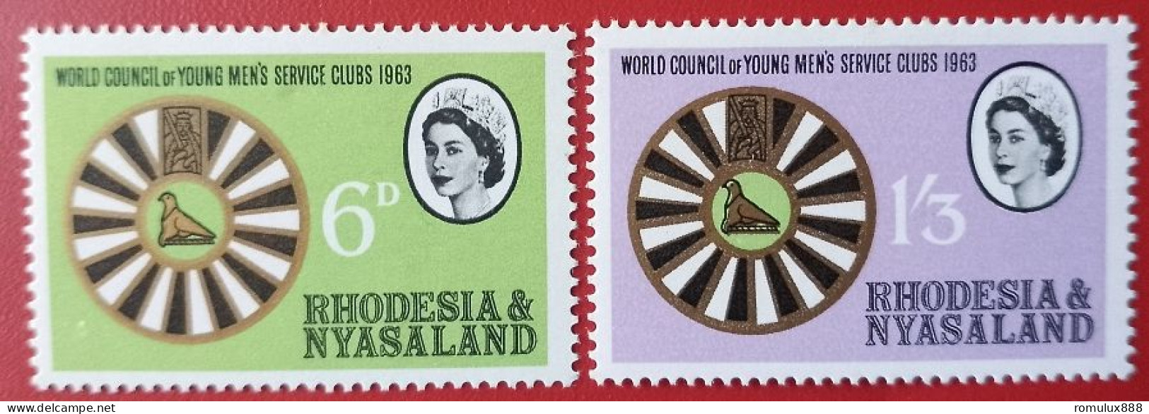 RHODESIA &NYASALAND WORLD COUNCIL OF YOUNG MENS SERVICE CLUB SET 1963 MNH - Rhodesia & Nyasaland (1954-1963)