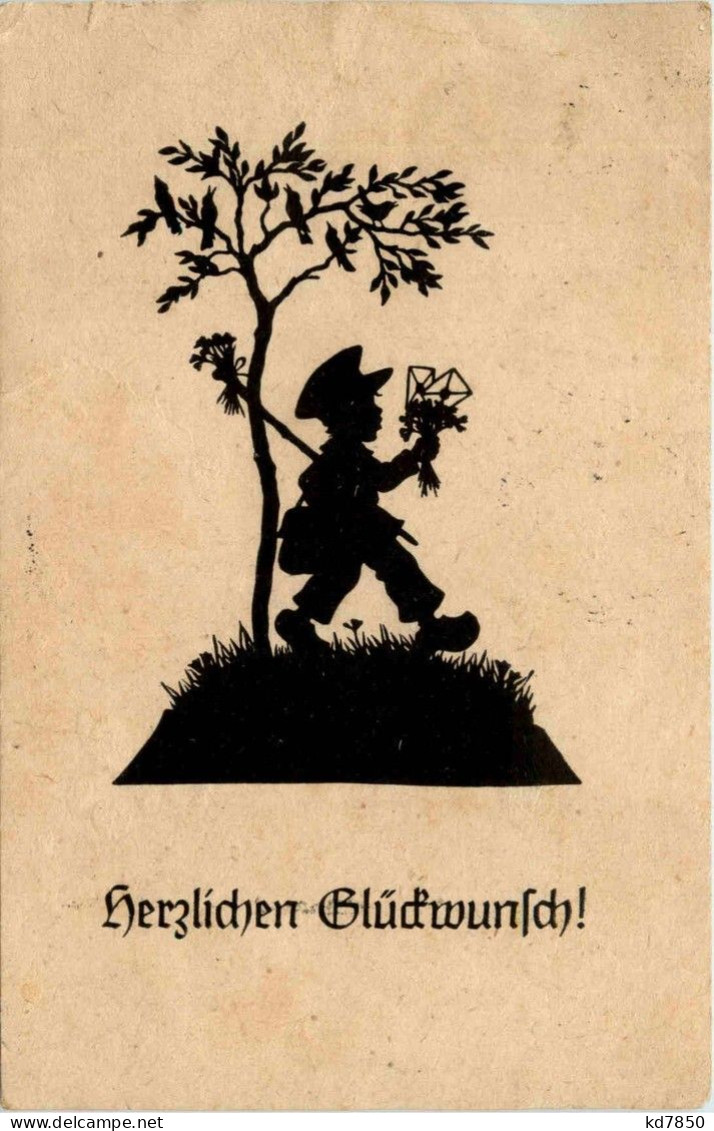 Hugo Kocher Scherenschnitt - Silhouetkaarten