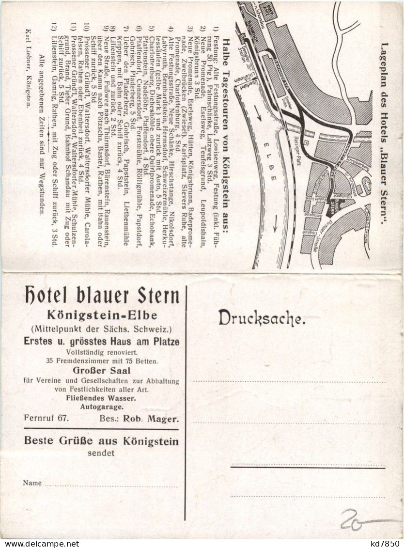 Königstein - Hotel Blauer Stern - Klappkarte - Koenigstein (Saechs. Schw.)