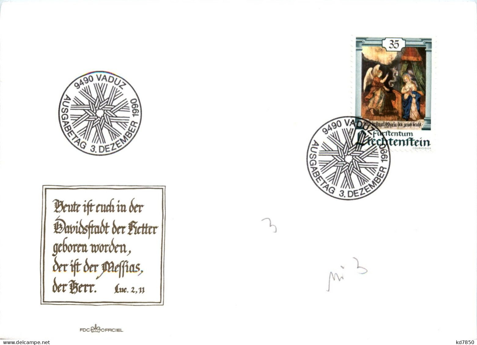 Fürstentum Liechtenstein - Erstausgabebrief 1990 - FDC