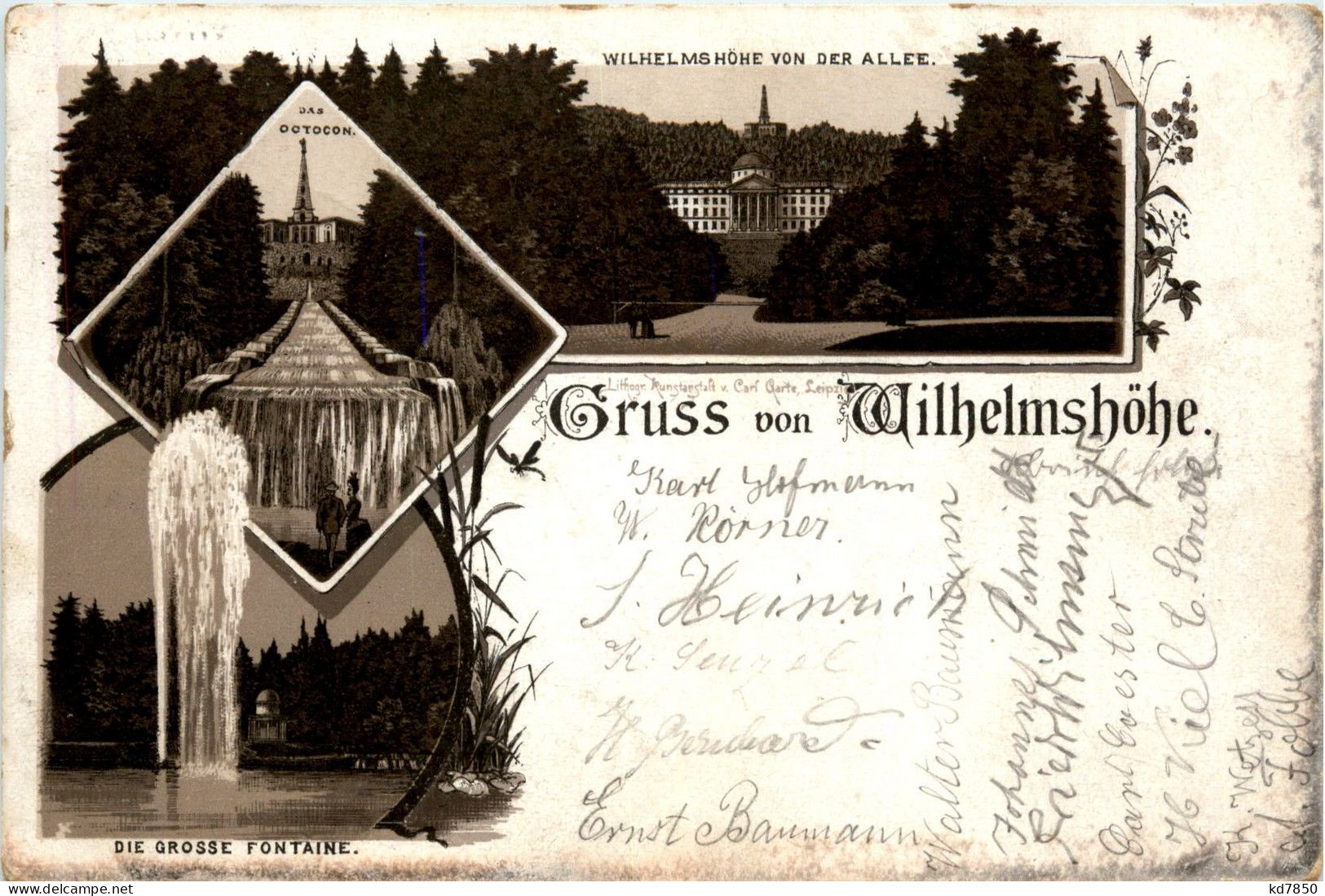 Gruss Von Der Wilhelmshöhe - Litho 1893 - Kassel