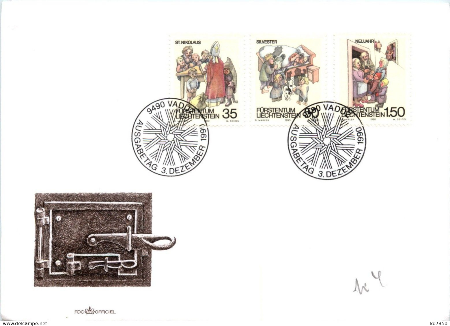 Fürstentum Liechtenstein - Erstausgabebrief 1990 - FDC