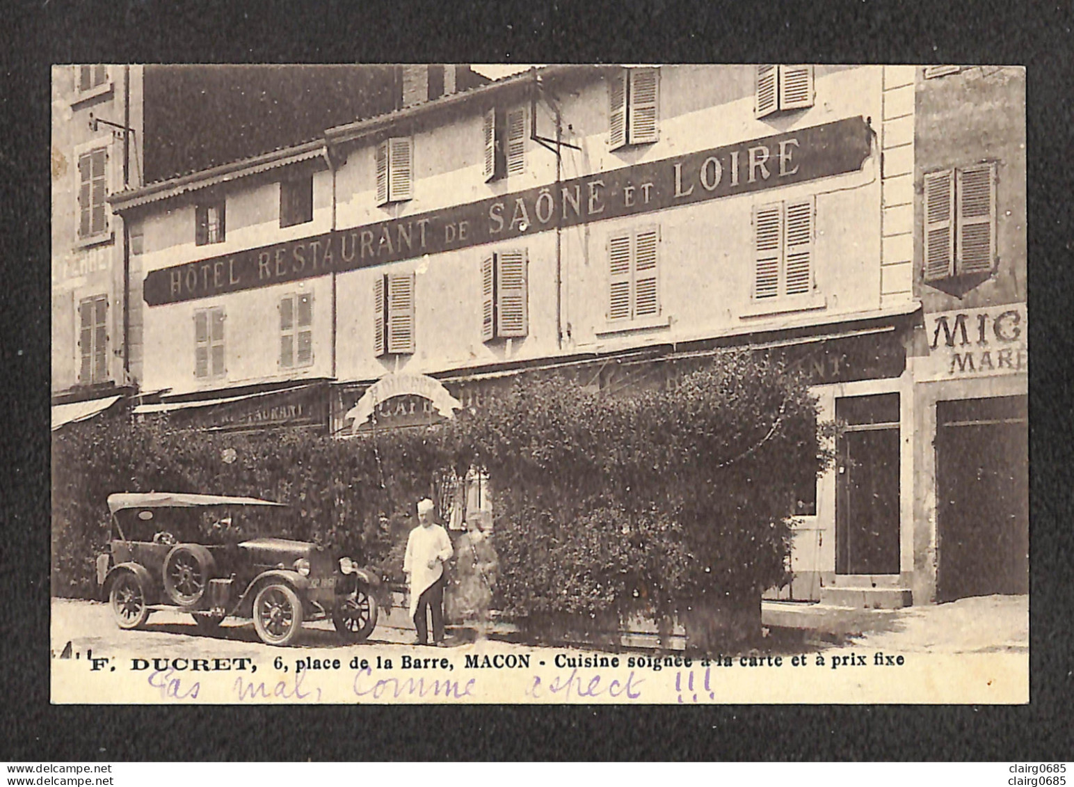 71 - MACON  - HOTEL RESTAURANT DE SAONE Et LOIRE -  RARE - Macon