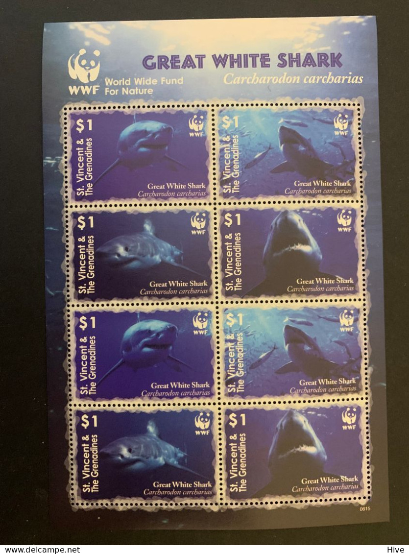 St.Vincent 2007 WWF Great White Shark Sheetlet MNH - St.-Vincent En De Grenadines