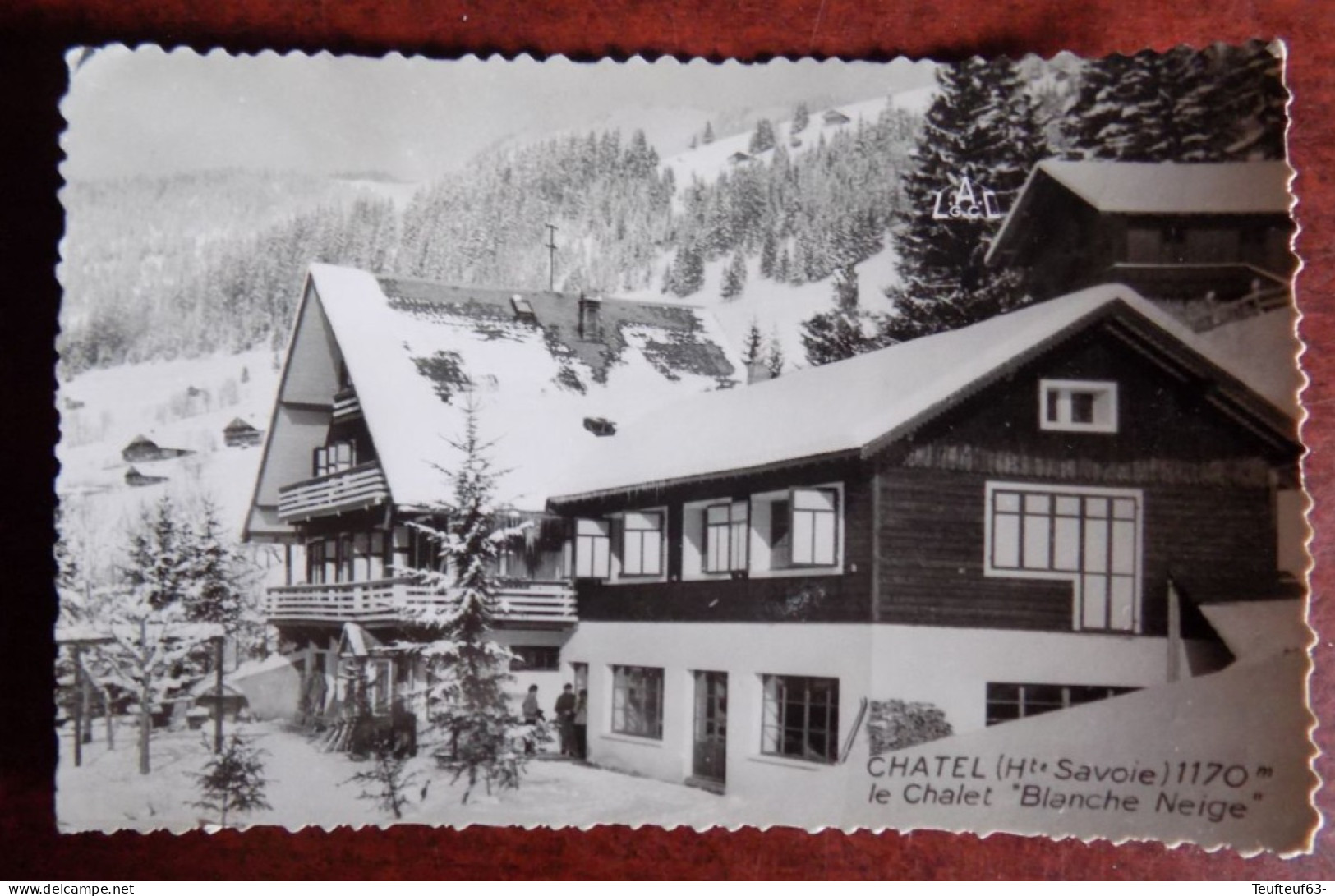 Carte Photo Châtel ; Le Chalet " Blanche Neige " - Obl. Flamme - Châtel