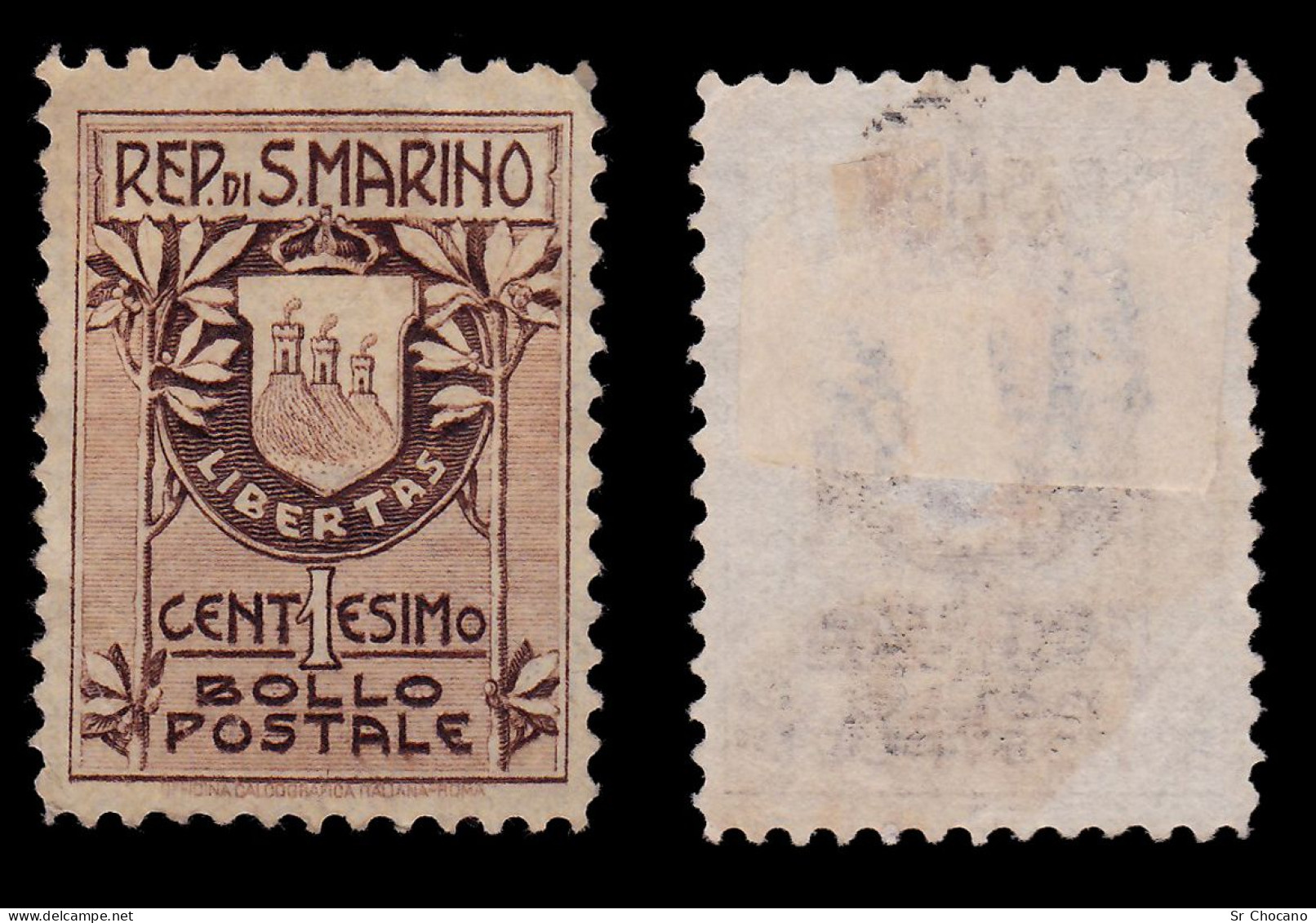 SAN MARINO.1905.1c.Type 1(18 1/2 Mm) .Scott 78a.MNG. - Unused Stamps