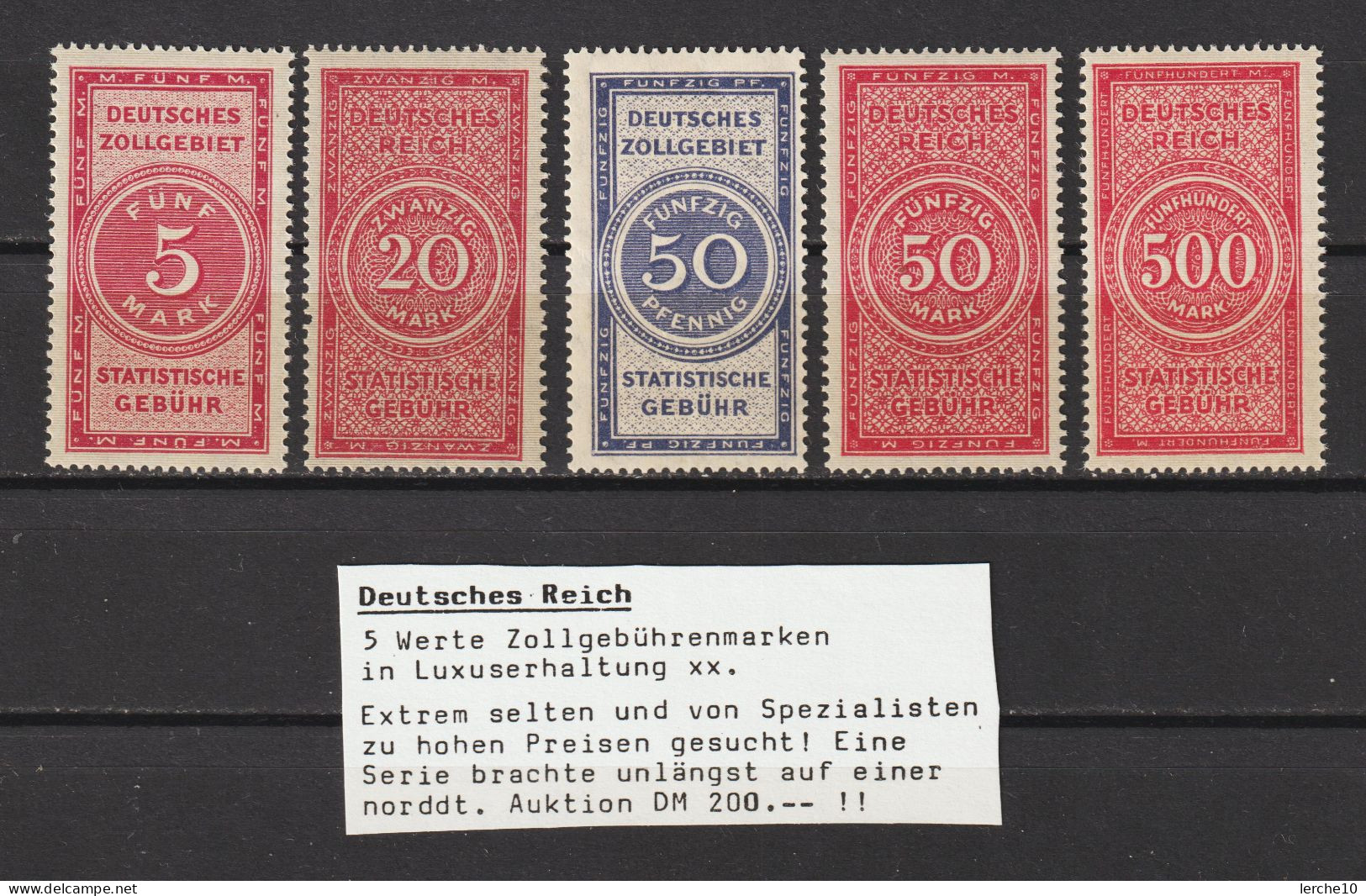 Deutsches Reich Zollmarken ** - Unused Stamps