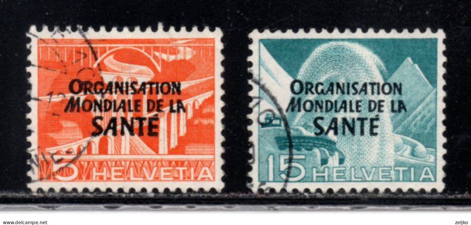 Switzerland, OMS, WHO, Used, 1948, Michel 6, 8 - OMS