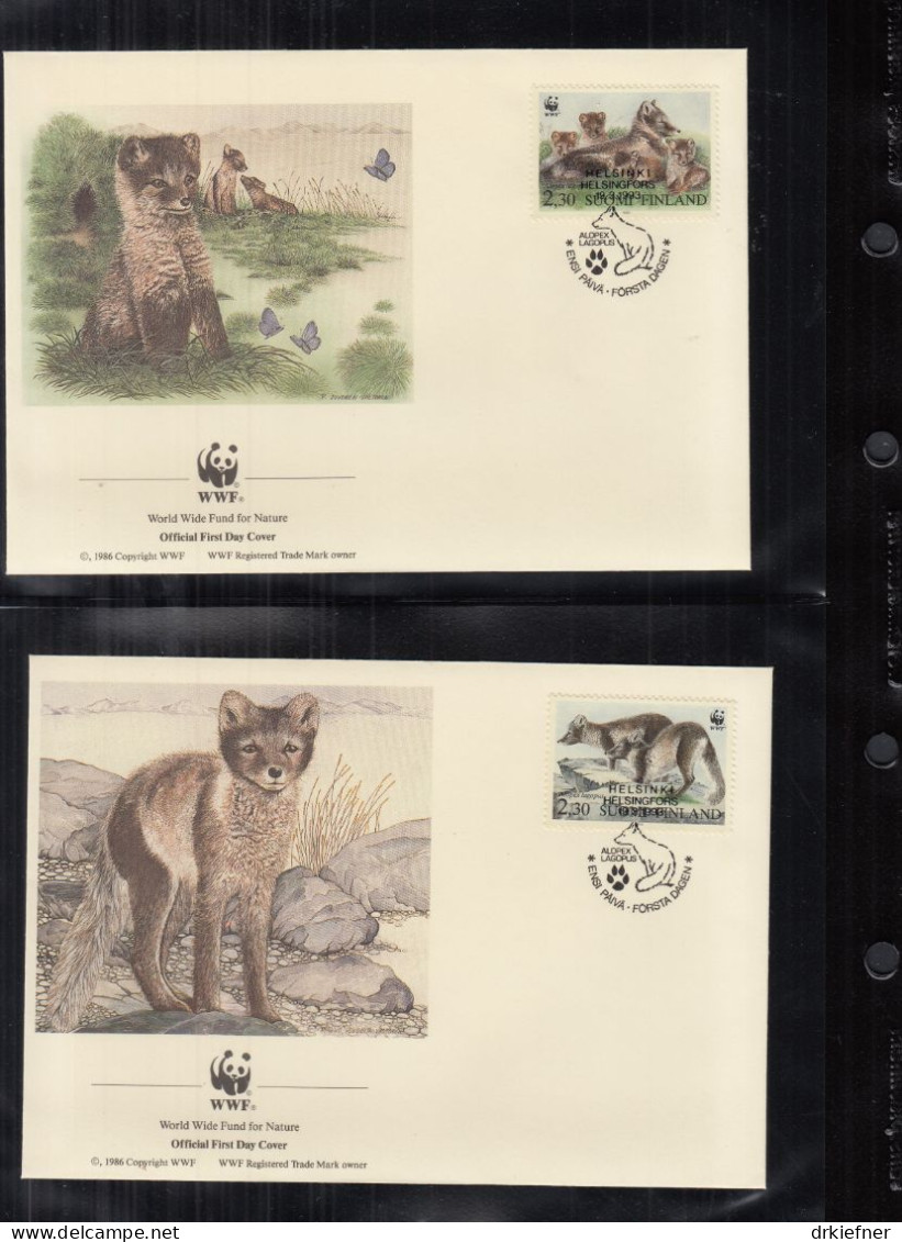 FINNLAND  1202-1205, 4 FDC, WWF, Weltweiter Naturschutz: Polarfuchs, 1992 - Neufs