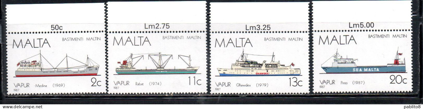 MALTA 1987 MALTESE SEALING SHIPS NAVI A VELA MALTESI COMPLETE SET SERIE COMPLETA MNH - Malte