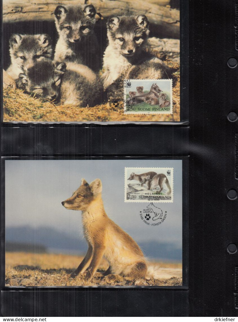 FINNLAND  1202-1205, 4 MK, WWF, Weltweiter Naturschutz: Polarfuchs, 1992 - Ongebruikt