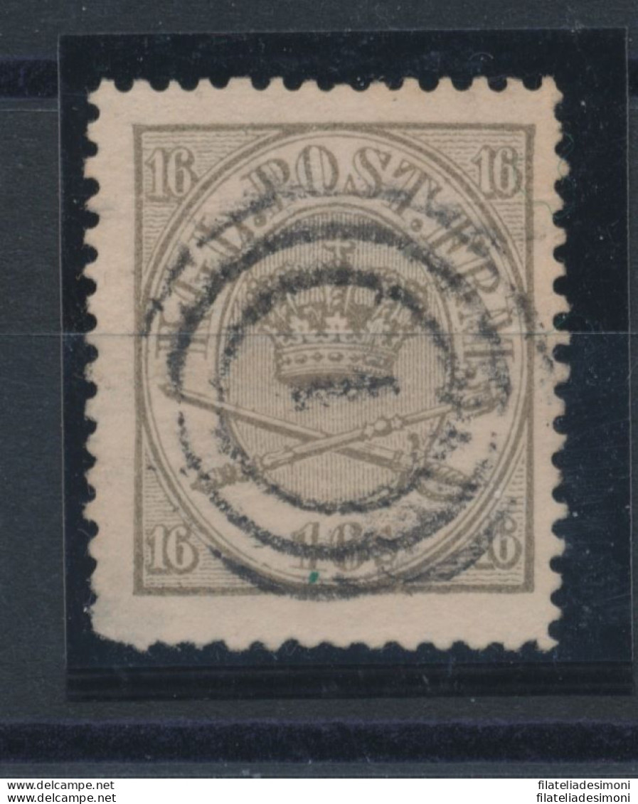 1864/70 Danimarca/Denmark - N° 15  Oliva  16s  Usato - Sonstige & Ohne Zuordnung