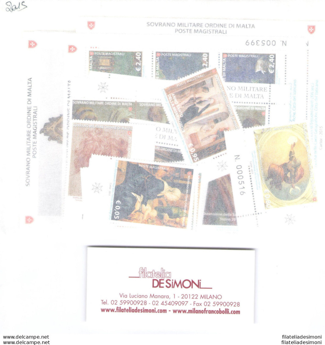 2015  Smom, Francobolli Nuovi,  Annata Completa , 31 Valori + 7 Foglietti MNH** - Malta (Orden Von)