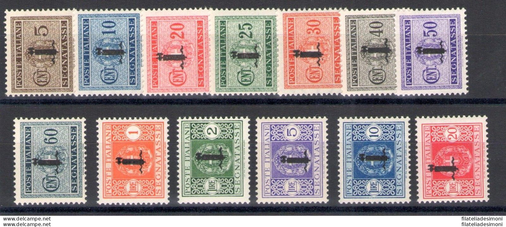 1944 Repubblica Sociale Italiana, Segnatasse N. 60/72 , MNH** - Timbrino Garanzi - Other & Unclassified