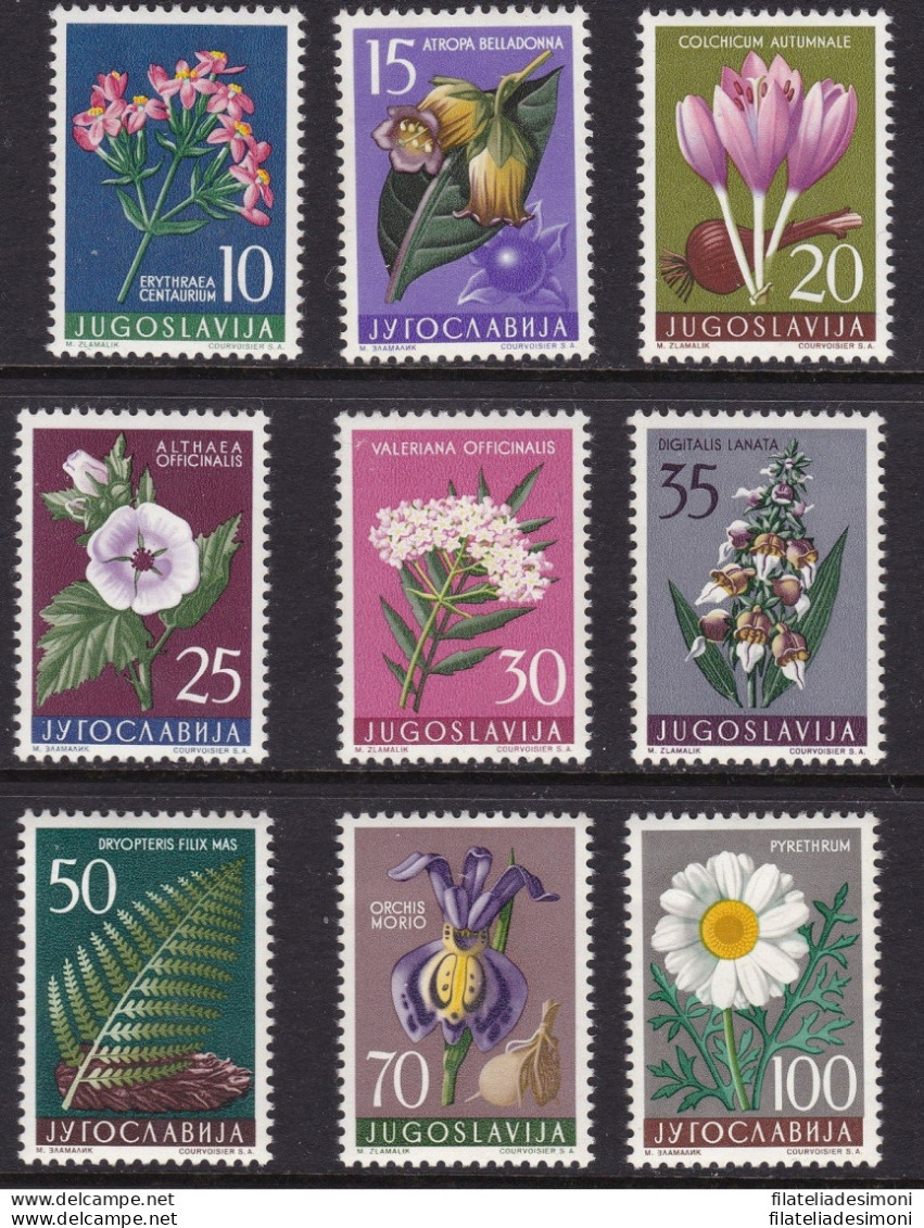 1957 JUGOSLAVIA - Flora Jugoslava  9 Valori MNH/** - Sonstige & Ohne Zuordnung