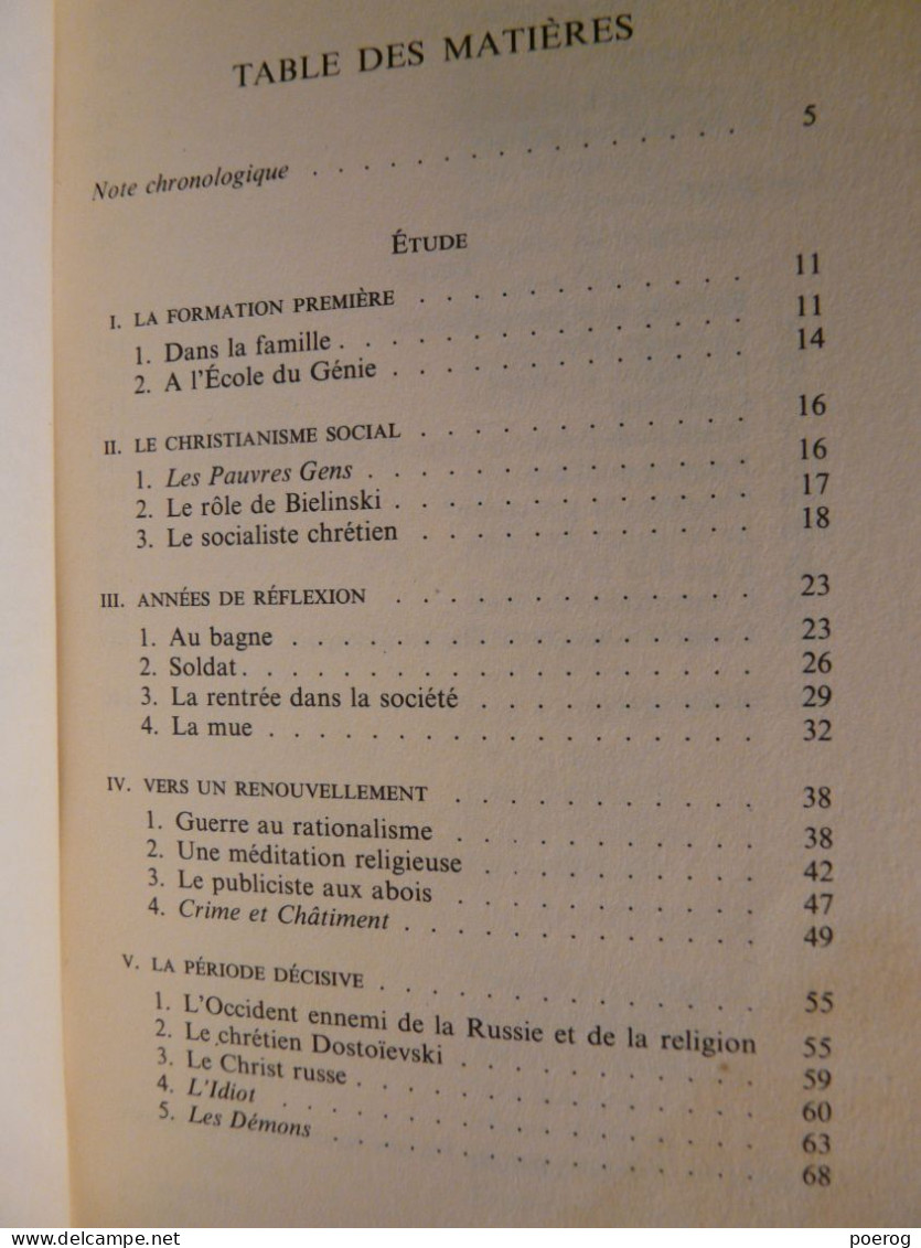 DOSTOIEVSKI - PIERRE PASCAL - DESCLEE DE BOUWER 1969 - LES ECRIVAINS DEVANT DIEU - BIOGRAPHIE - Biographie