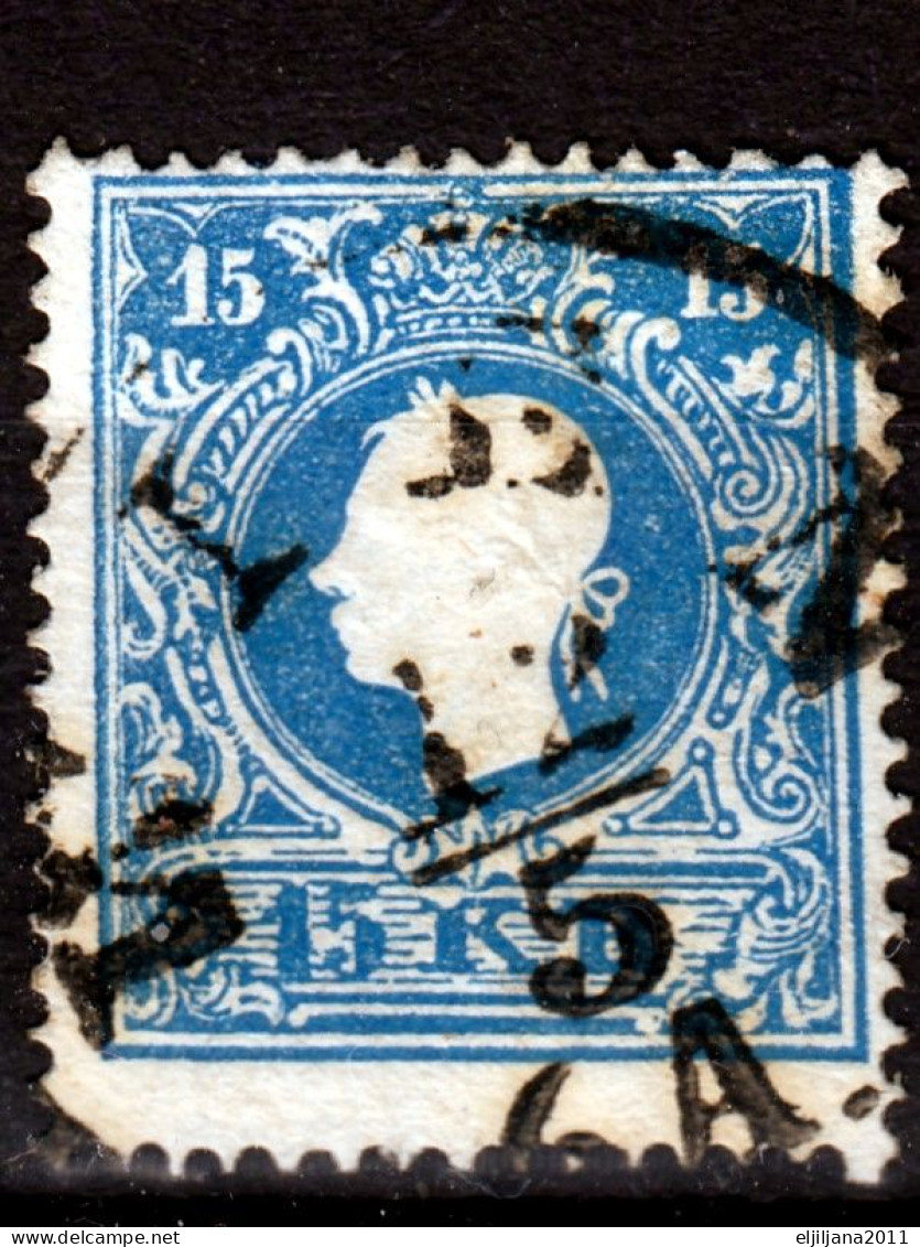 ⁕  Austria 1858/59 ⁕ Emperor Franz Josef I. Mi.15 ⁕ 15v Used - See Scan - Oblitérés