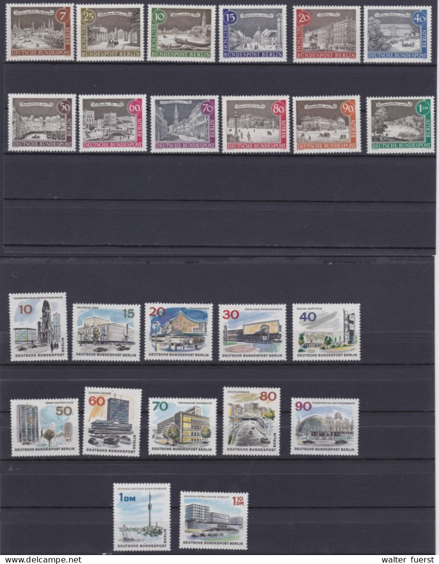 BERLIN WEST 1962 + 1966, "Alt-Berlin" + "das Neue Berlin", 2 Serien ** - Unused Stamps