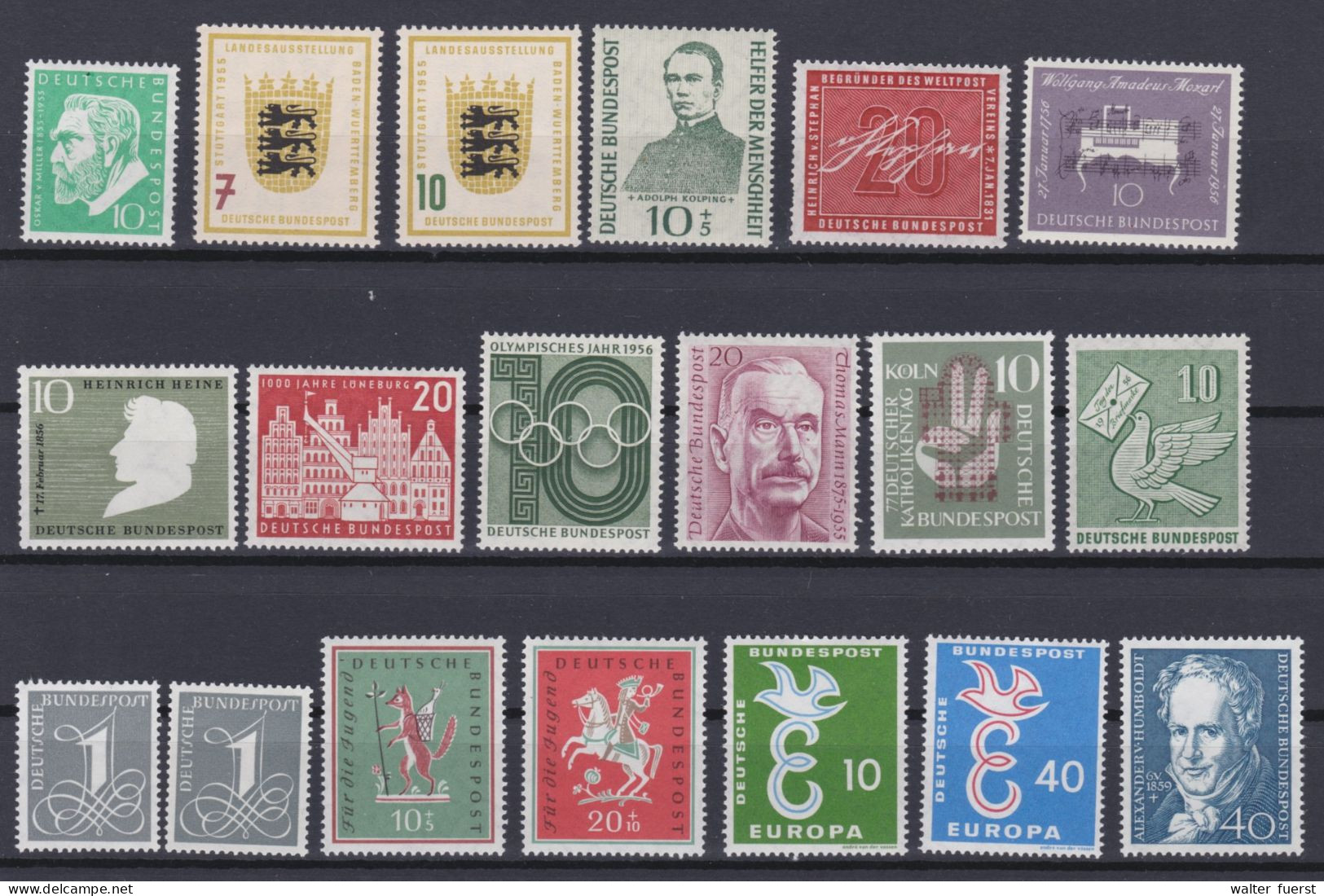 BRD 1955-1959, Einzelmarken + Kleinserien, Alle Postfrisch - Ongebruikt