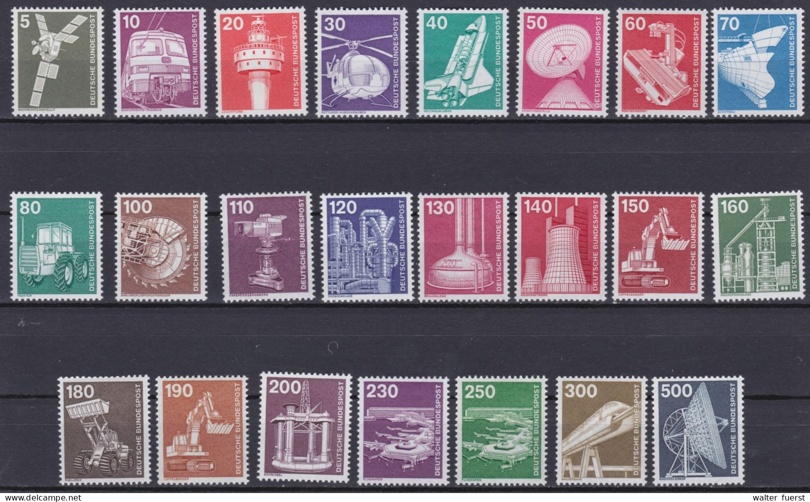 BRD 1975-1982, Freimarken "Industrie + Technik", Komplett Bis 1982, ** - Unused Stamps