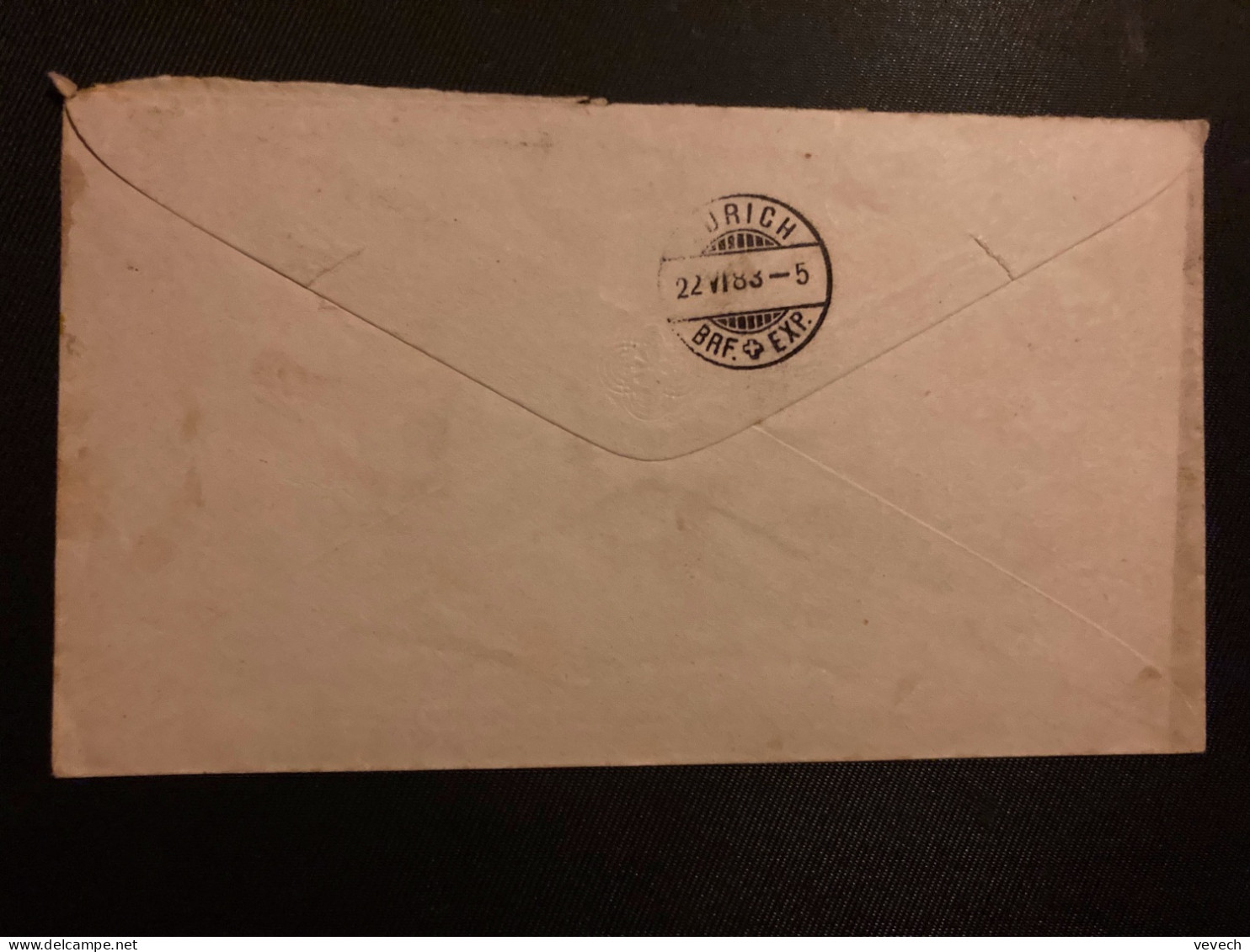 LETTRE EP 5 OBL.22 VI 83 ENGE + ZURICH - Postmark Collection