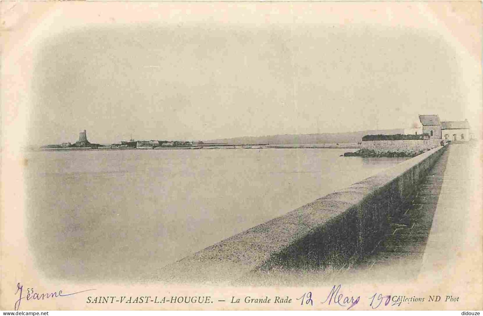 50 - Saint Vaast La Hougue - La Grande Rade - Précurseur - CPA - Oblitération Ronde De 1904 - Voir Scans Recto-Verso - Saint Vaast La Hougue