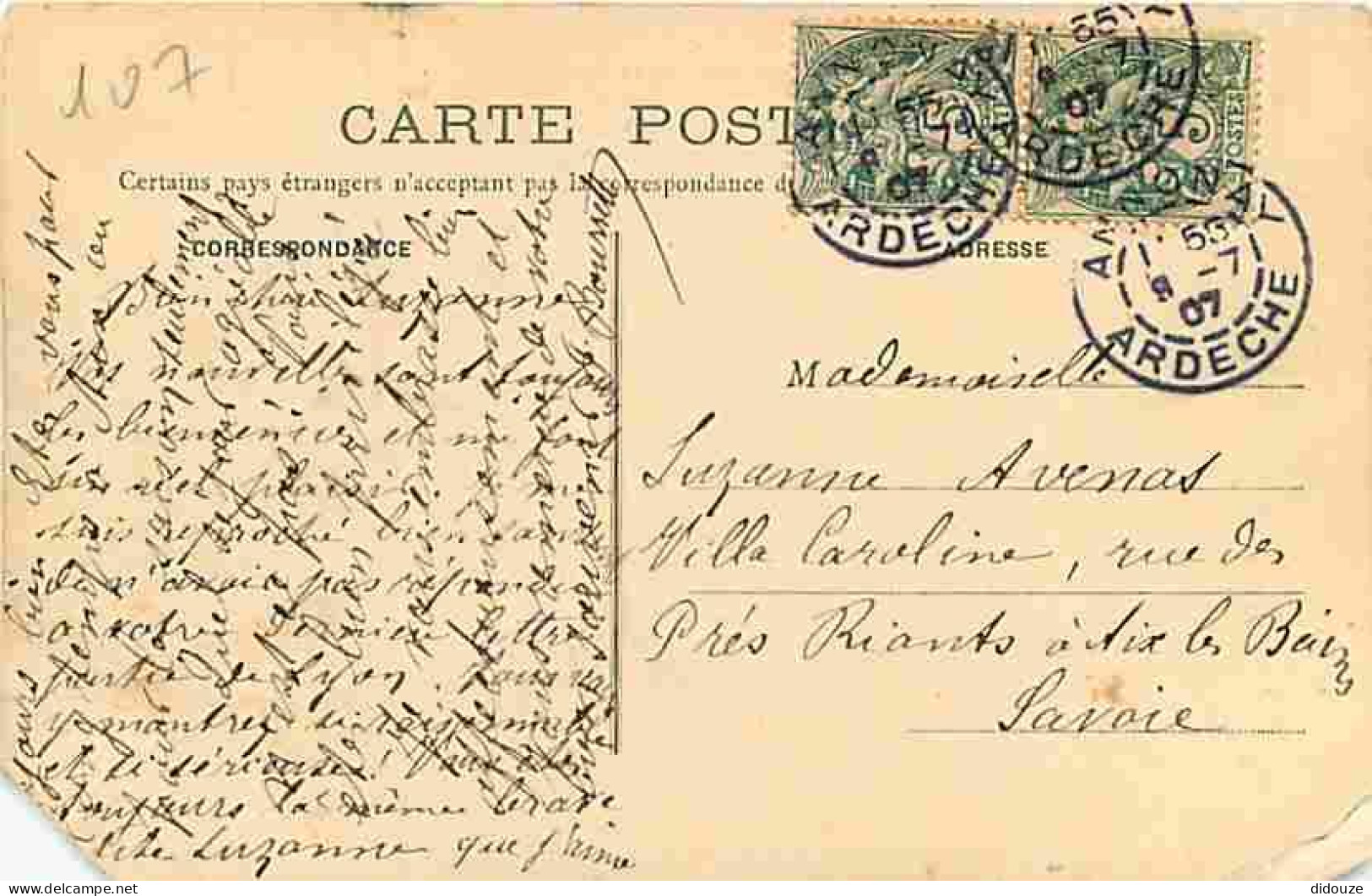 07 - Annonay - Place Des Cordeliers - Animée - Oblitération Ronde De 1907 - Etat écornée - CPA - Voir Scans Recto-Verso - Annonay