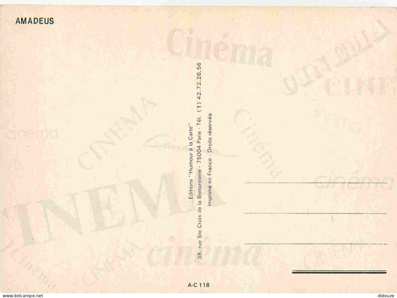 Cinema - Affiche De Film - Amadeus - CPM - Carte Neuve - Voir Scans Recto-Verso - Plakate Auf Karten