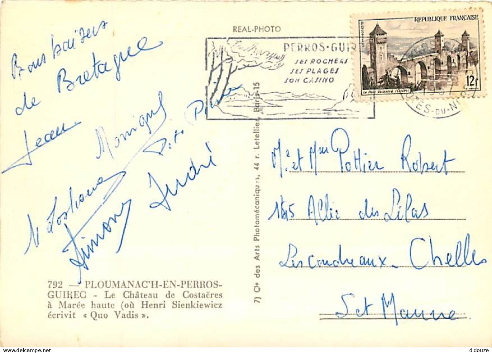 22 - Ploumanach - Le Château De Costaëres à Marée Haute - Animée - CPSM Grand Format - Voir Scans Recto-Verso - Ploumanac'h