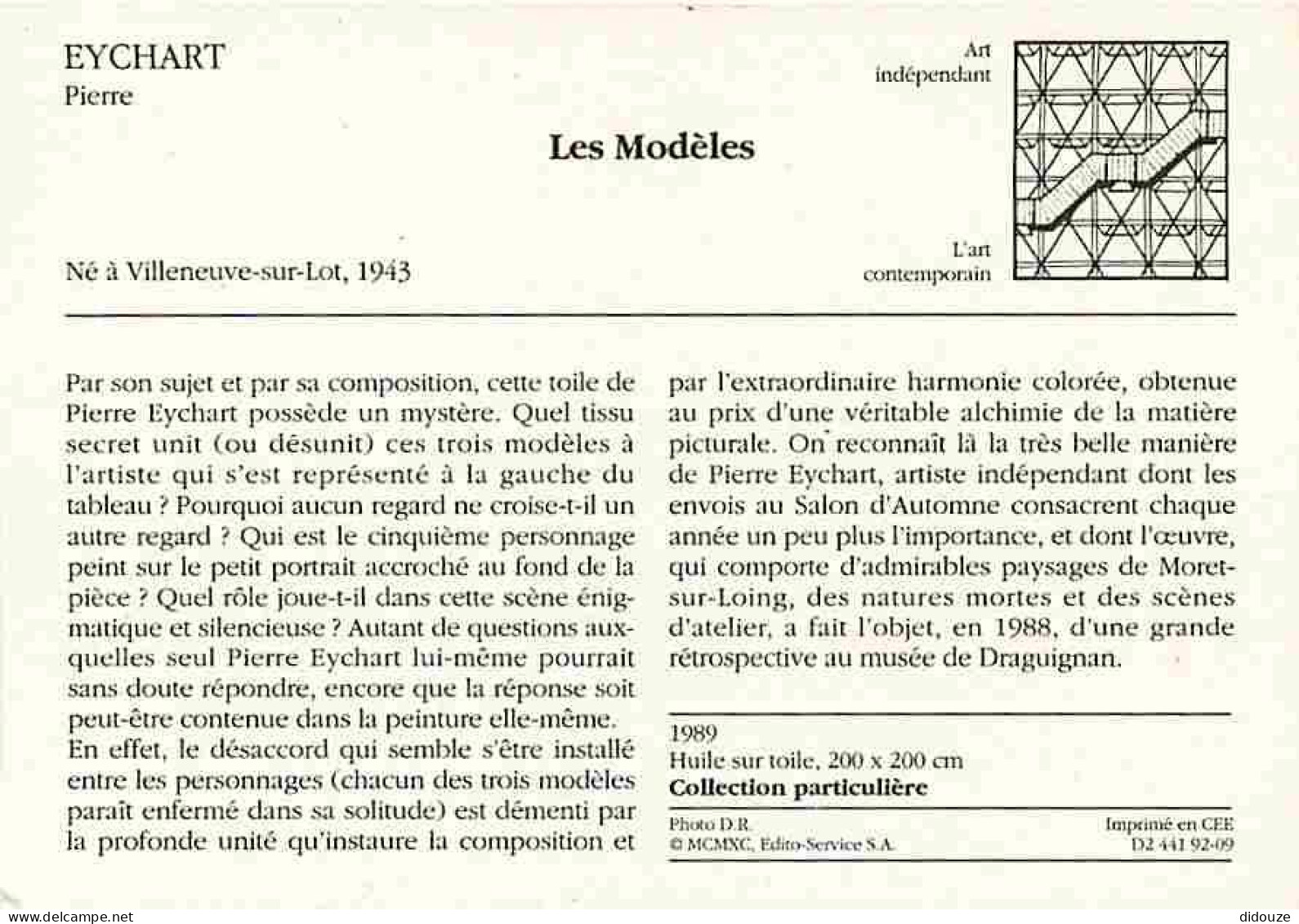 Art - Peinture - Pierre Eychart - Les Modèles - Description Du Tableau Au Dos - CPM - Voir Scans Recto-Verso - Pintura & Cuadros