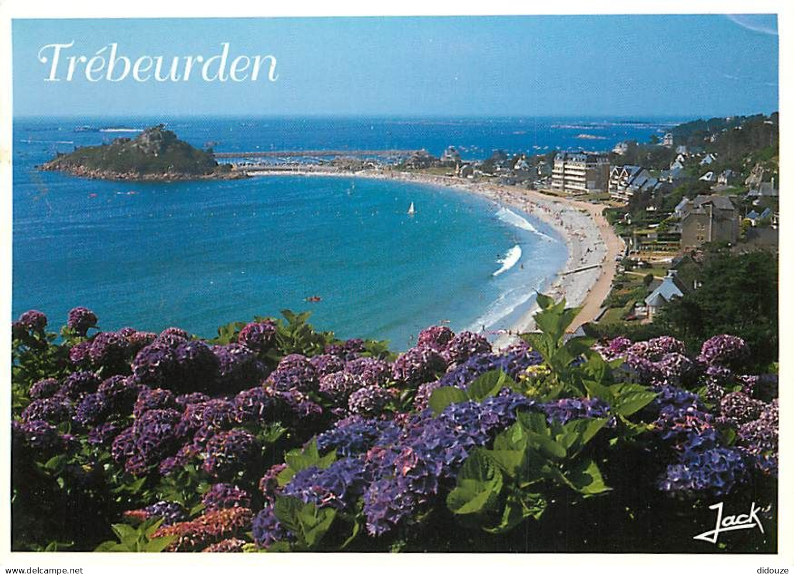 22 - Trébeurden - La Plage De Tresmeur Et Le Rocher Du Castel - Fleurs - Flamme Postale De Trébeurden - CPM - Voir Scans - Trébeurden