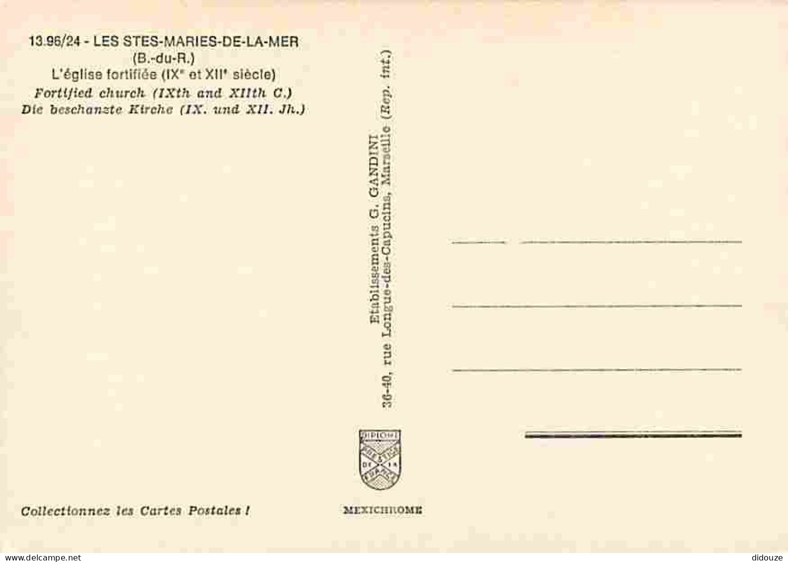 13 - Les Saintes Maries De La Mer - L'Eglise Fortifiée - Automobiles - Carte Neuve - CPM - Voir Scans Recto-Verso - Saintes Maries De La Mer