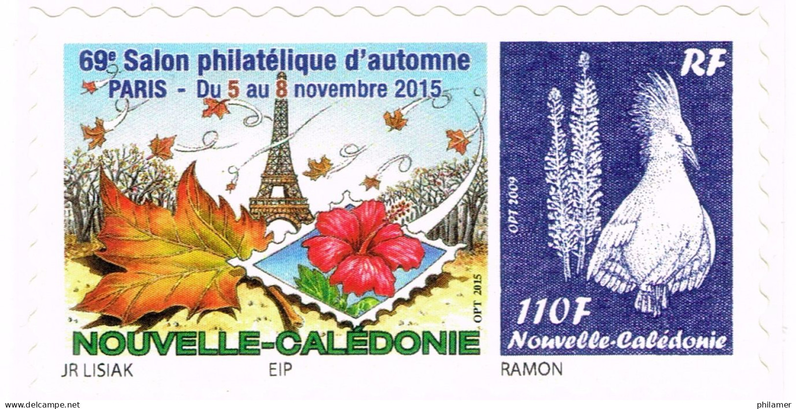 NOUVELLE CALEDONIE NEW CALEDONIA Timbre A Moi Personnalis Public YT 1263A TPNC33 Salon Paris Eiffel 2015 Ramon Neuf B - Neufs